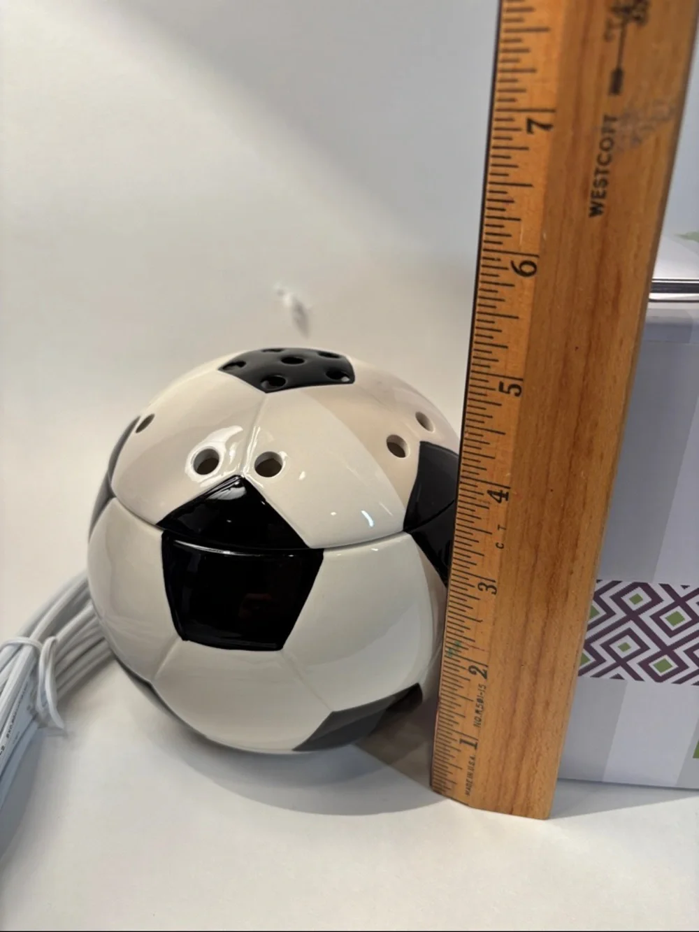 Scentsy Black & White Soccer Ball Ceramic Warmer - Picture 3 of 4